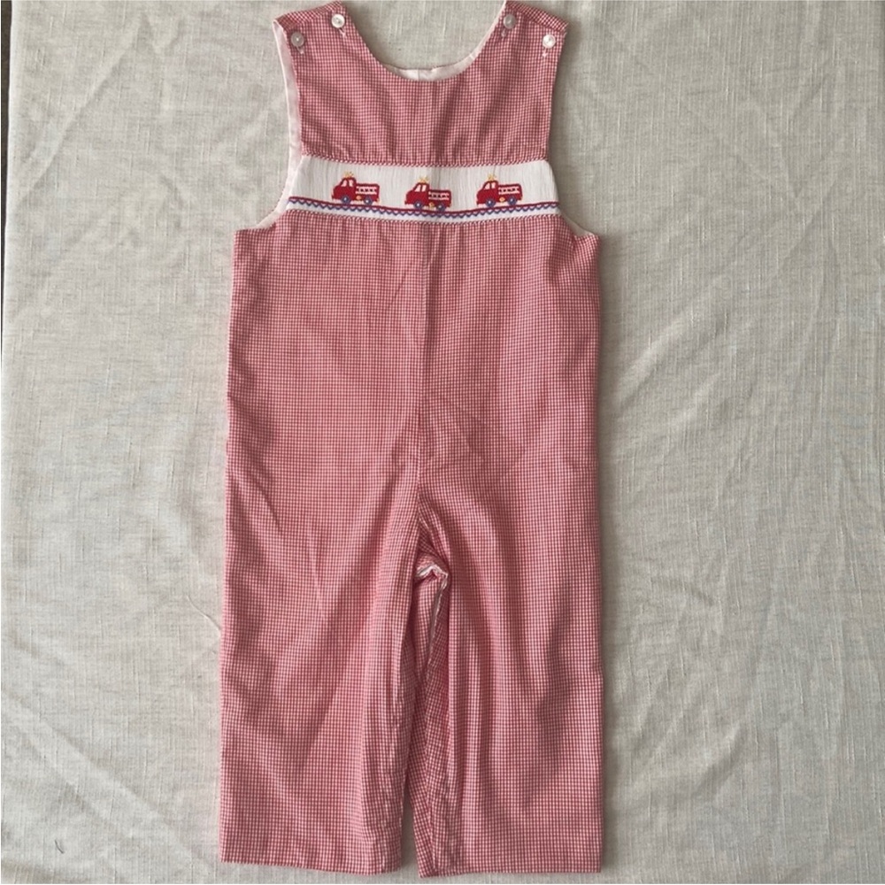 Firetruck smocked longall